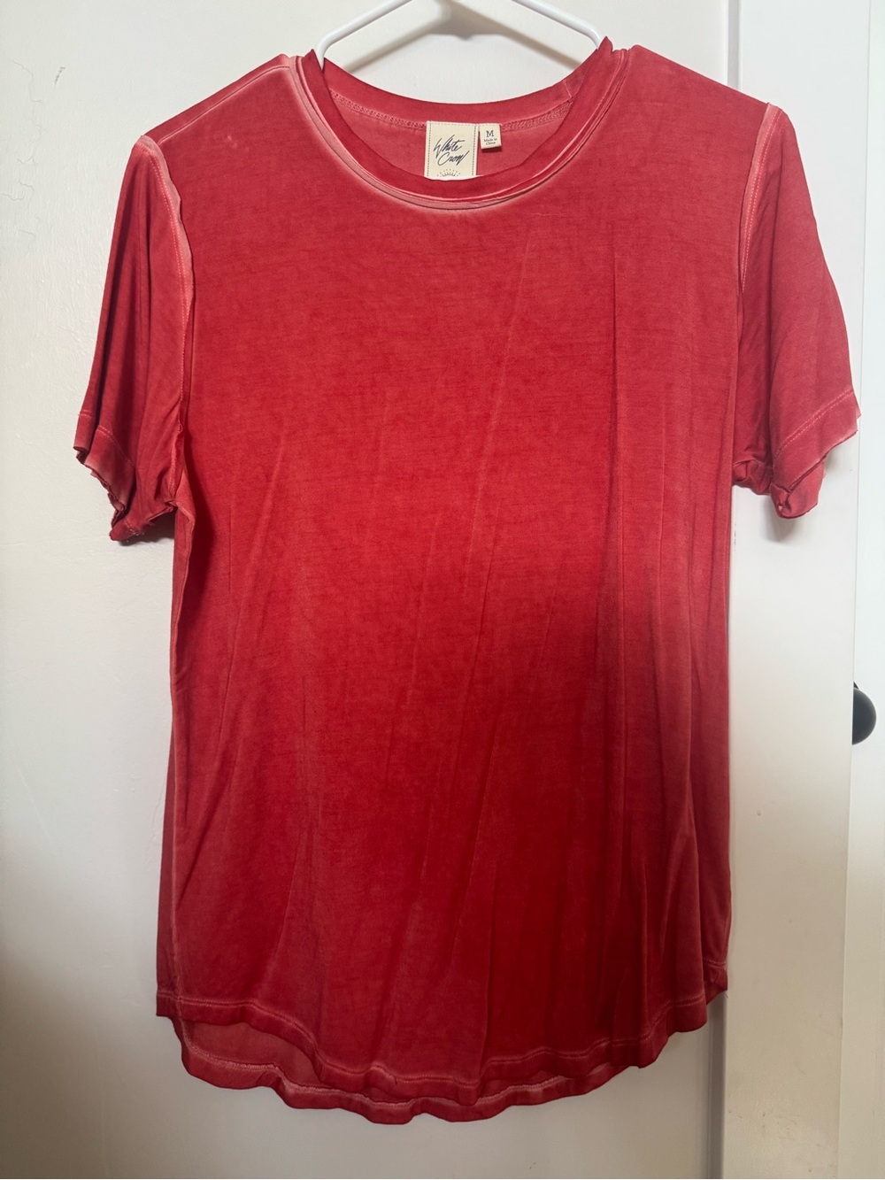 White Crow Washed Red Short Sleeve Tee
